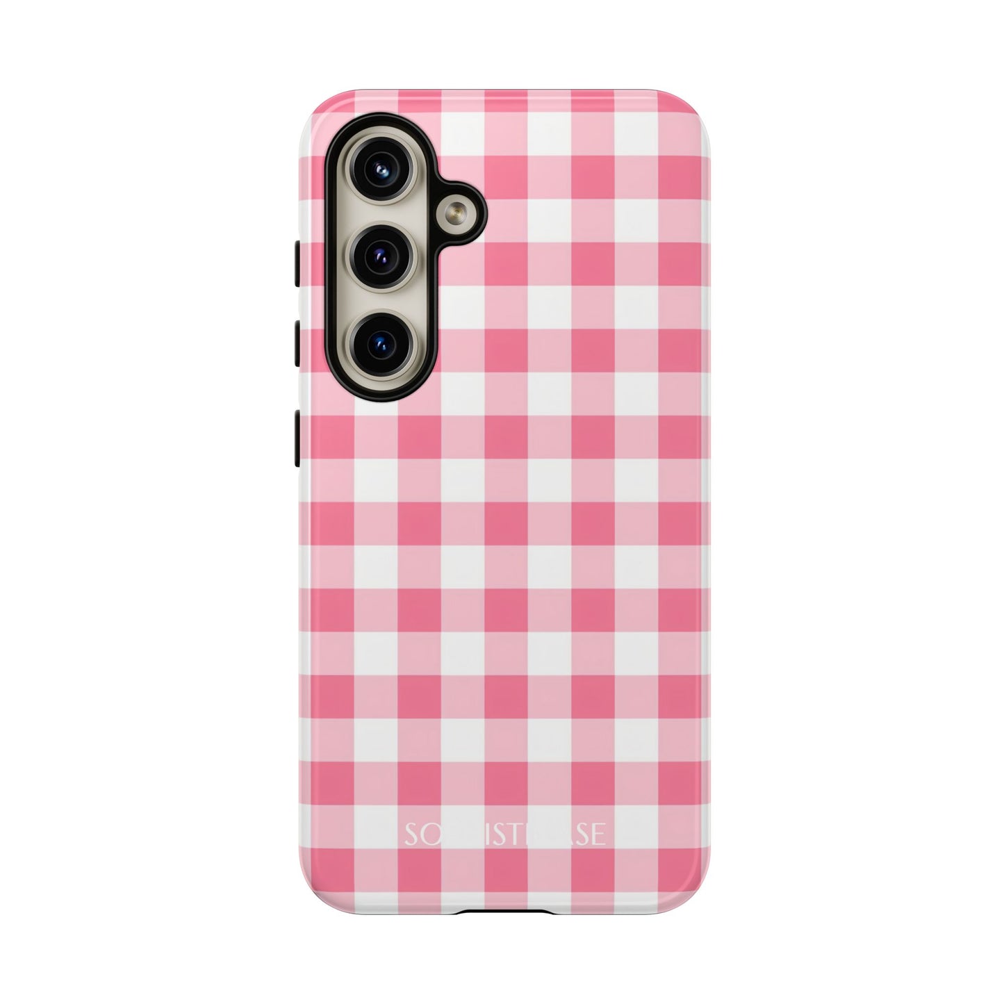 Gingham in Salmon - Tough Phone Case for Samsung Galaxy