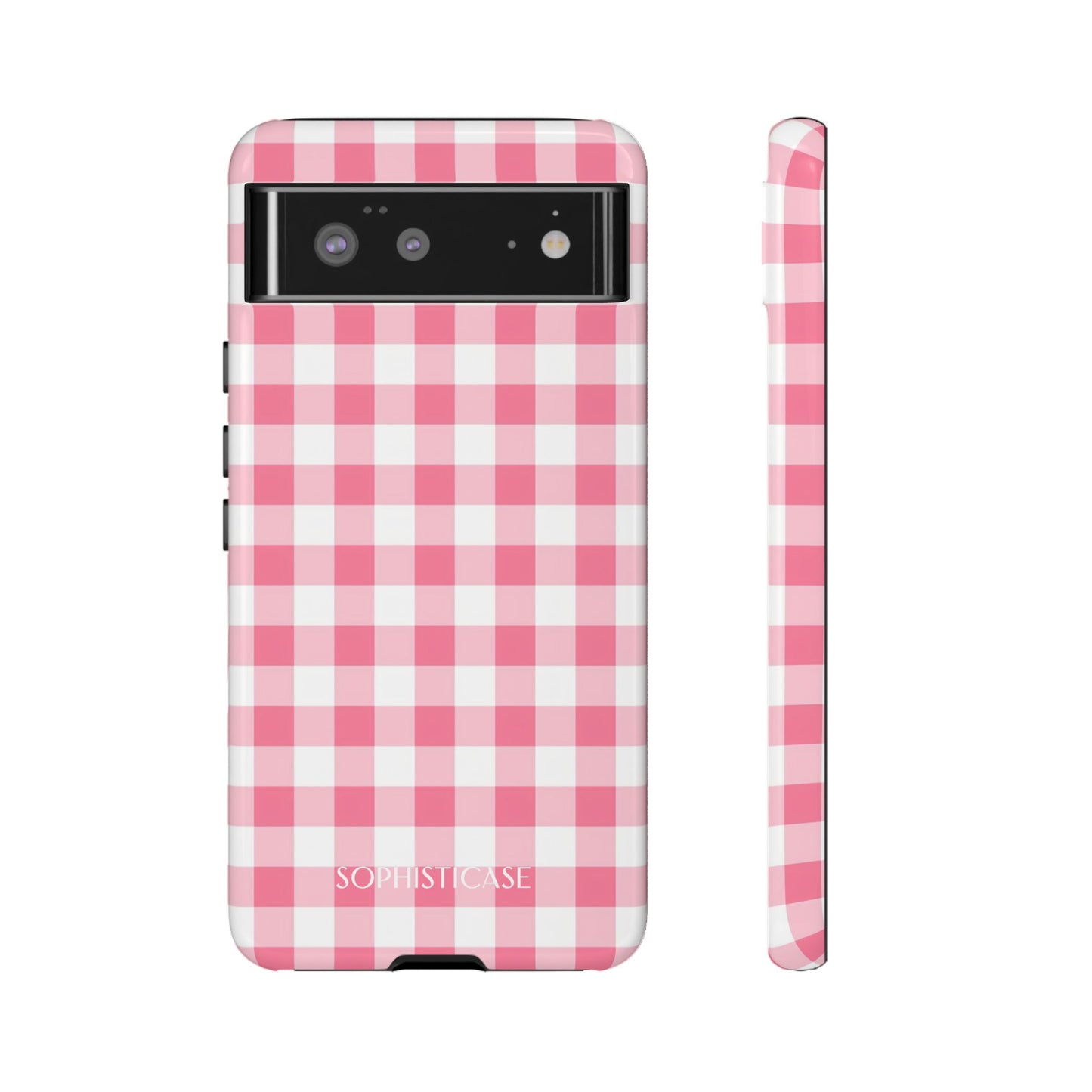 Gingham in Salmon - Tough Phone Case for Google Pixel