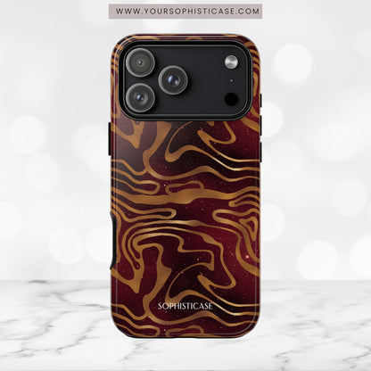 Cosmic Gold in Red - iPhone Case, Samsung Galaxy Case, Google Pixel Case