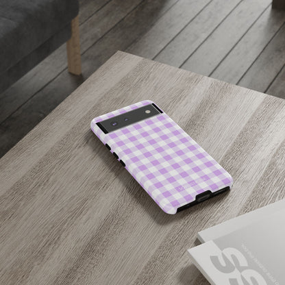 Gingham in Purple - Tough Phone Case
