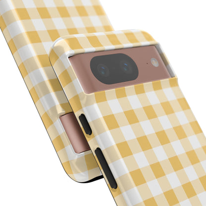 Gingham in Yellow - Tough Phone Case