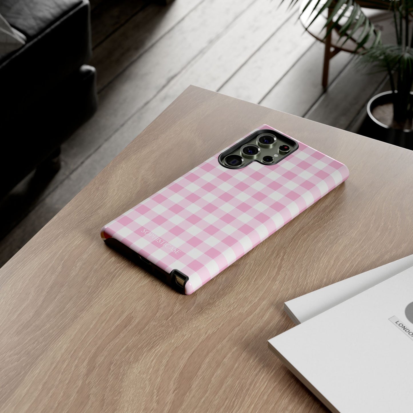 Gingham in Pink - Tough Phone Case