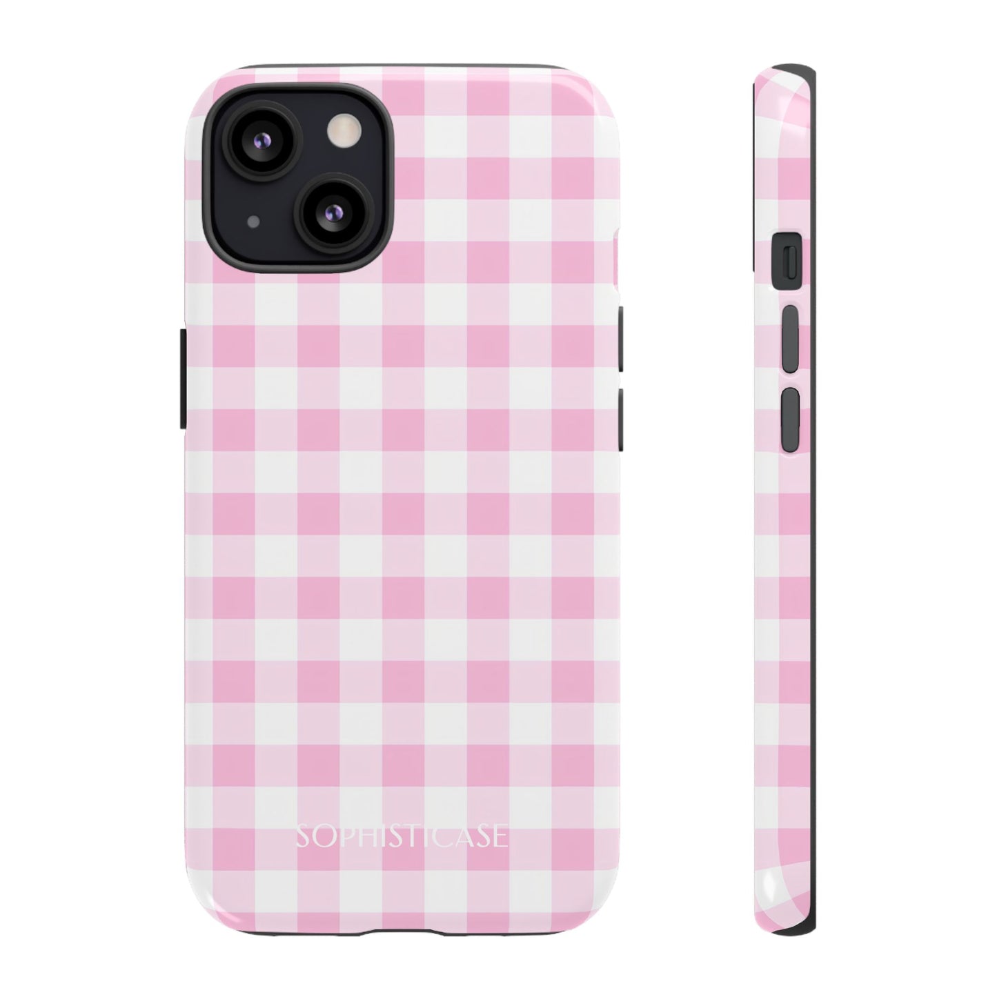 Gingham in Pink - Protective Phone Case for iPhone