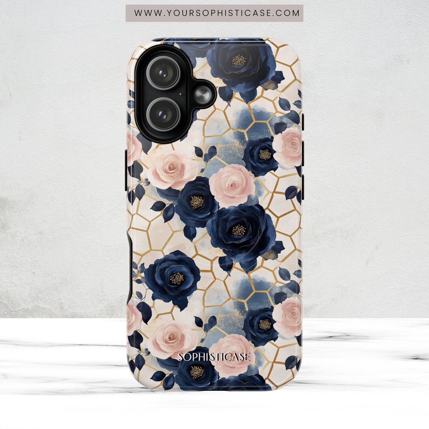 Royal Floral in Navy Hive - iPhone Magsafe Case