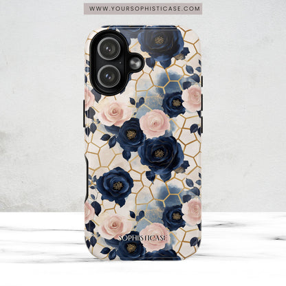 Royal Floral in Navy Hive - iPhone Magsafe Case