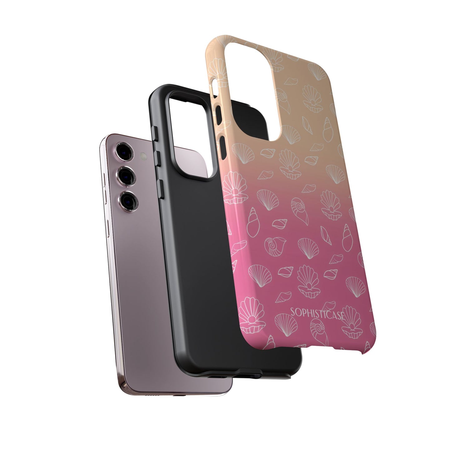 Seashell Society in Sandy Pink Sunset - iPhone Case, Samsung Galaxy Case, Google Pixel Case