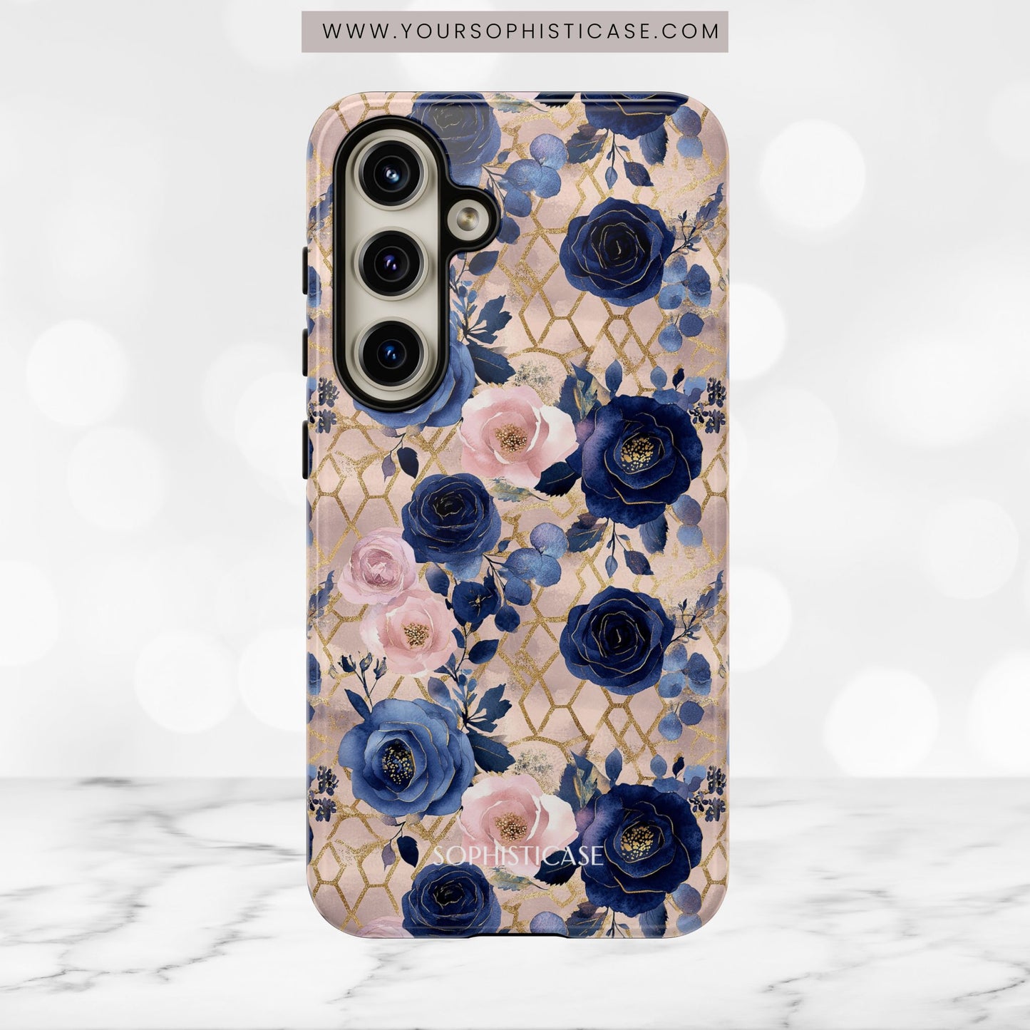 Royal Floral in Navy Blush - Tough Phone Case