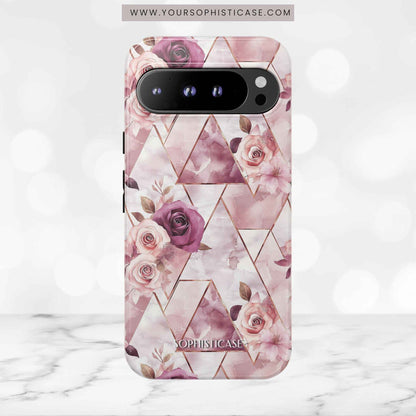 Royal Floral in Plum Chevron - Tough Phone Case