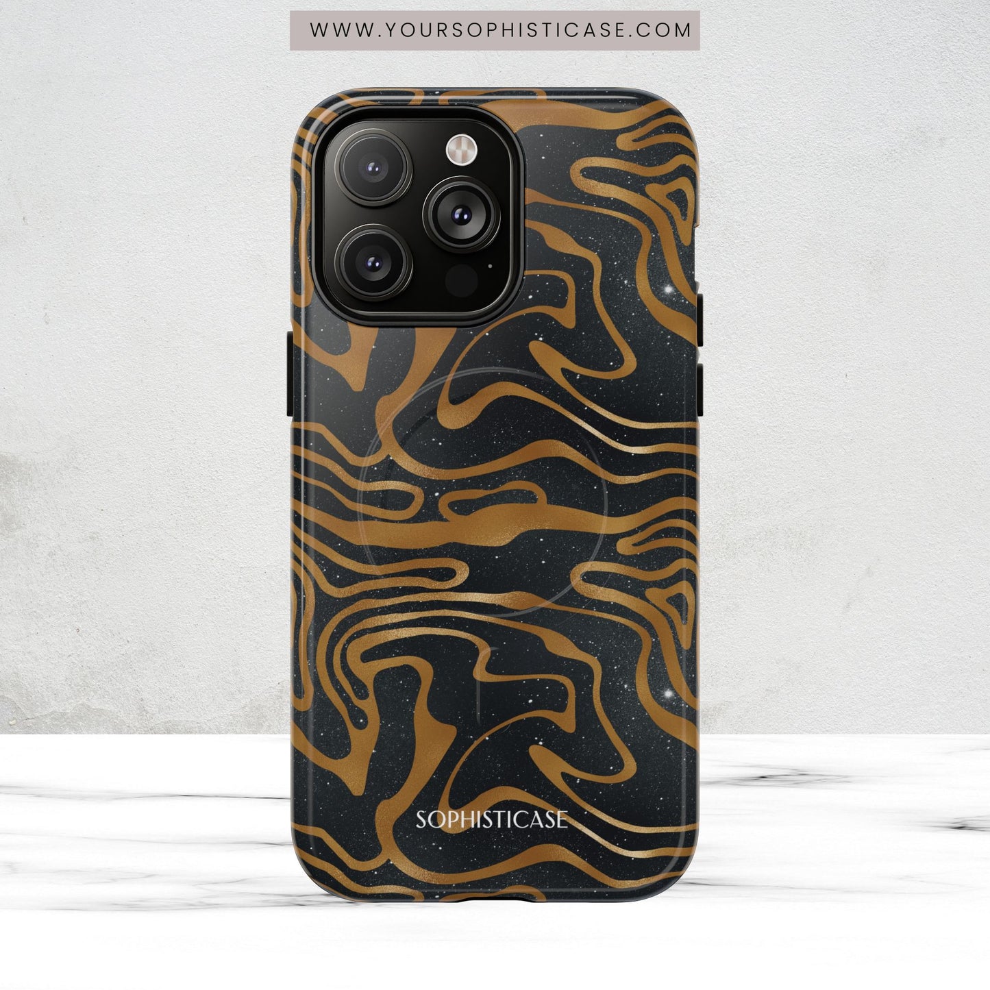 Cosmic Gold in Black - iPhone Magsafe Case