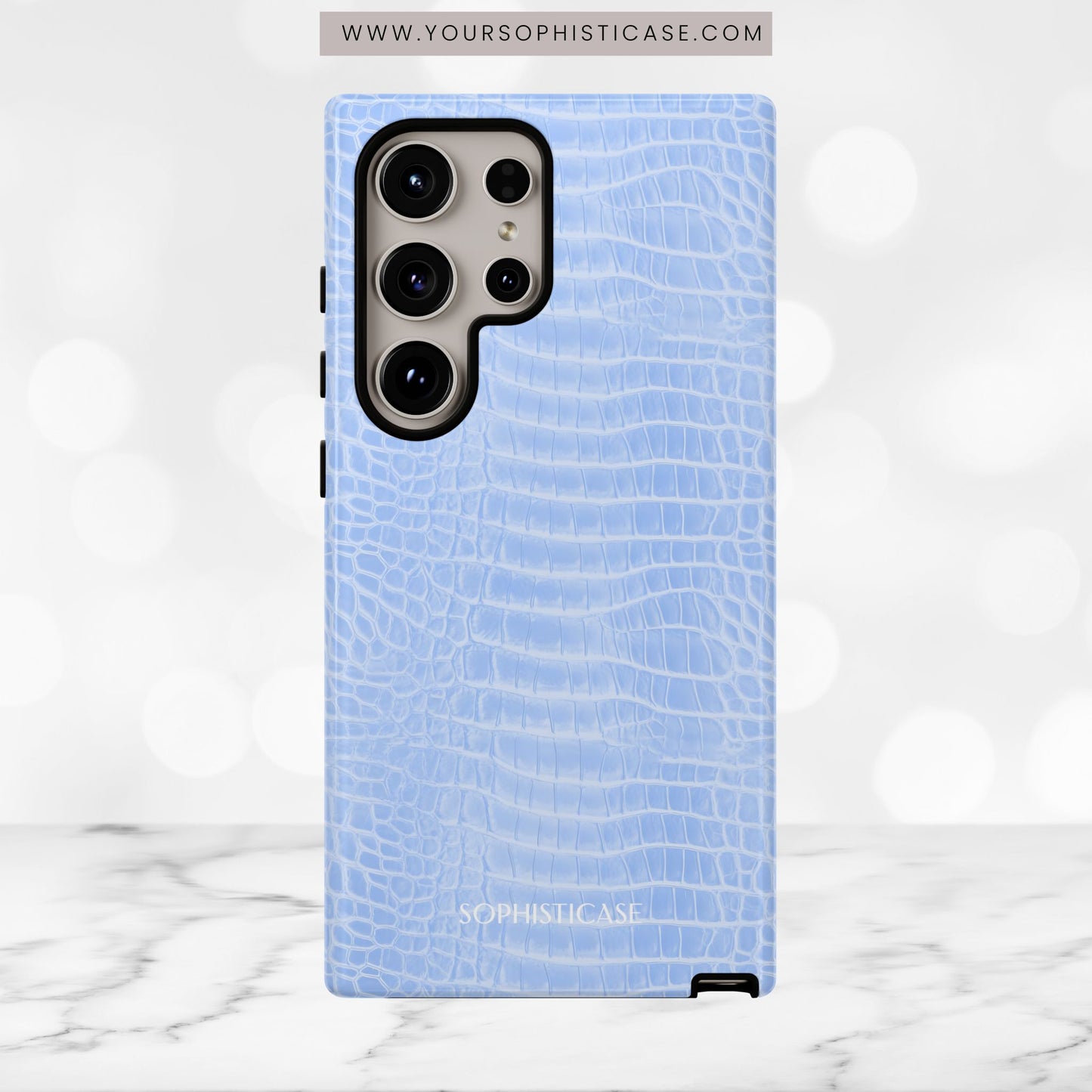Luxe Leather in Blue - Tough Phone Case