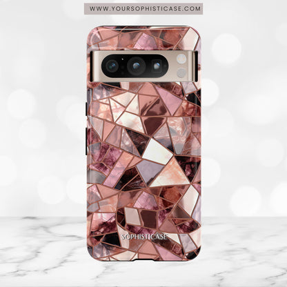 Rose' Runway in Merlot Mosaic - Tough Phone Case