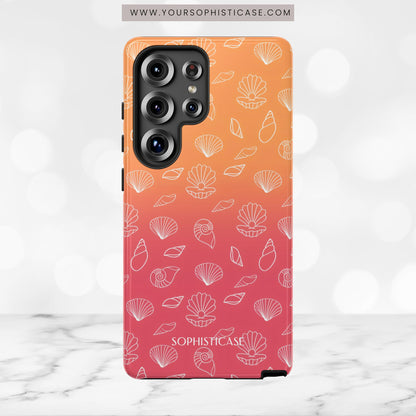 Seashell Society in Sunset Orange - iPhone Case, Samsung Galaxy Case, Google Pixel Case