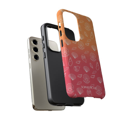Seashell Society in Sunset Orange - iPhone Case, Samsung Galaxy Case, Google Pixel Case