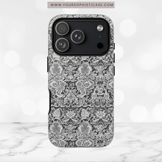 Luxe Lace in Black - iPhone Case