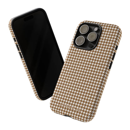 Houndstooth in Brown - Drop Proof Phone Case for iPhone