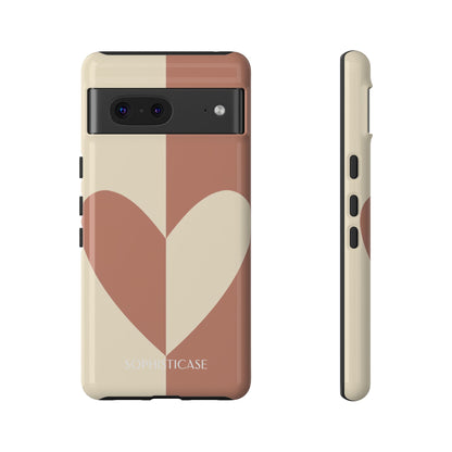 Be Mine in Brown and Cream - iPhone Case, Samsung Galaxy Case, Google Pixel Case