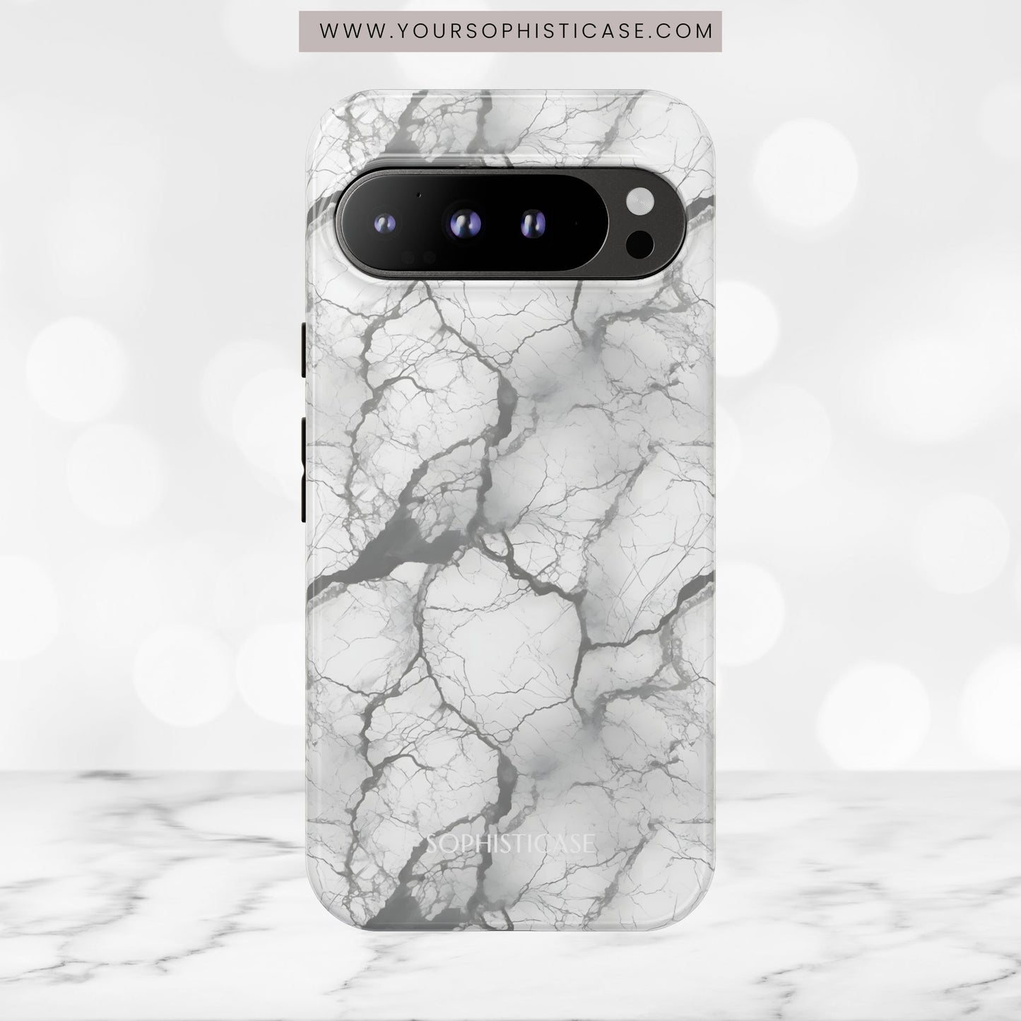 Marble Opulence in Charcoal Grey - Tough Phone Case