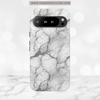 Marble Opulence in Charcoal Grey - Tough Phone Case