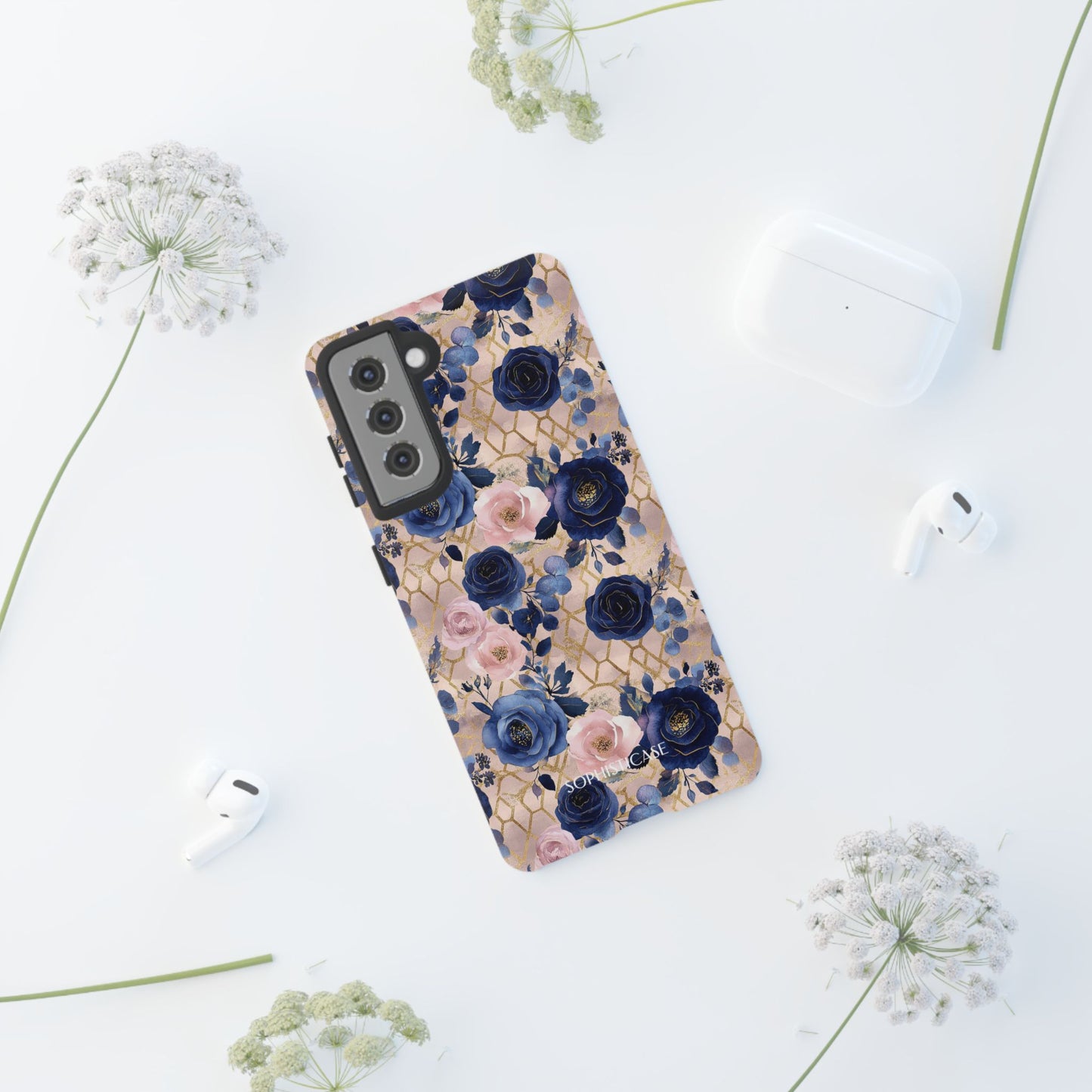 Royal Floral in Navy Blush - Tough Phone Case