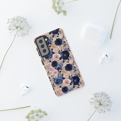 Royal Floral in Navy Blush - Tough Phone Case