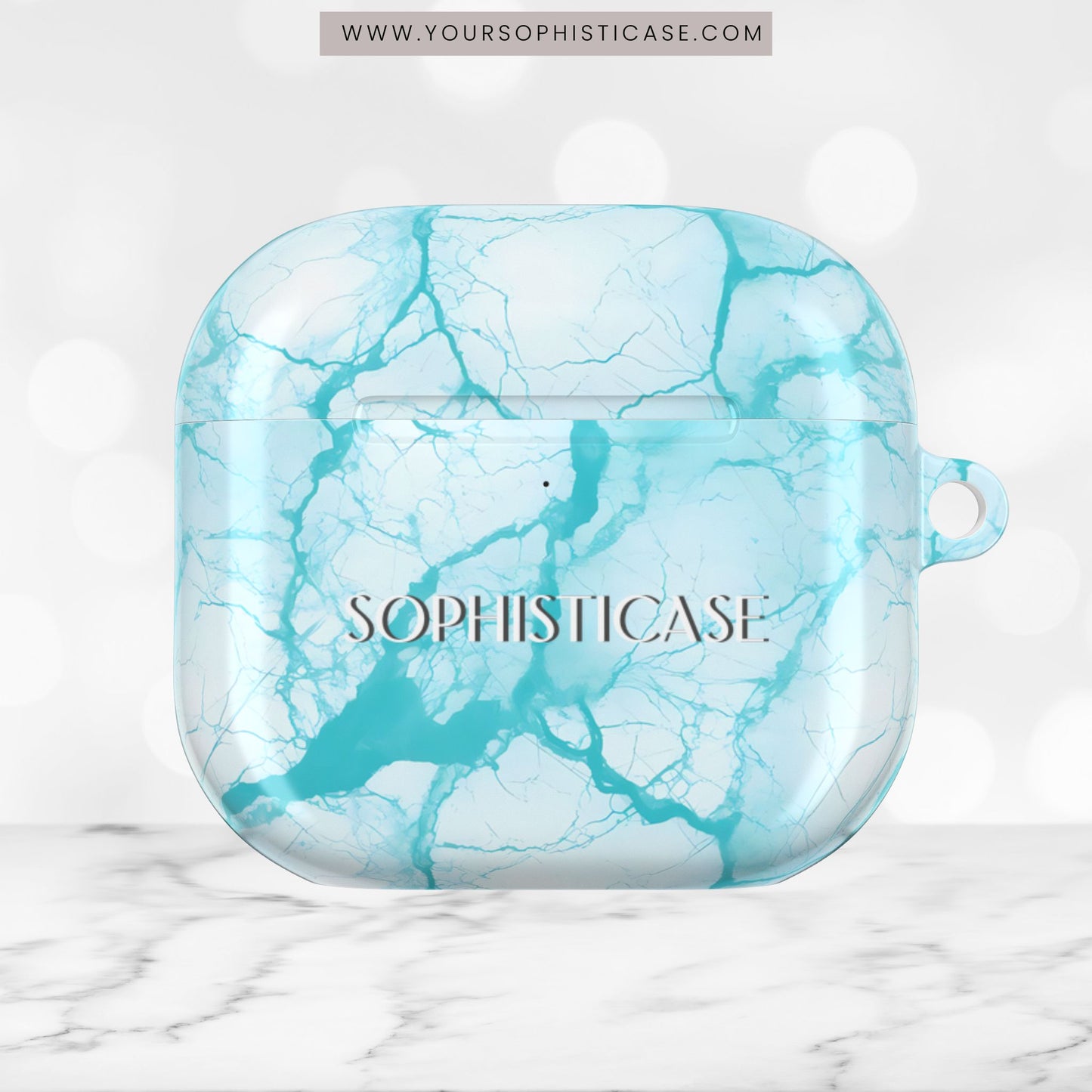 AirPod Cases - Marble Opulence in Aqua