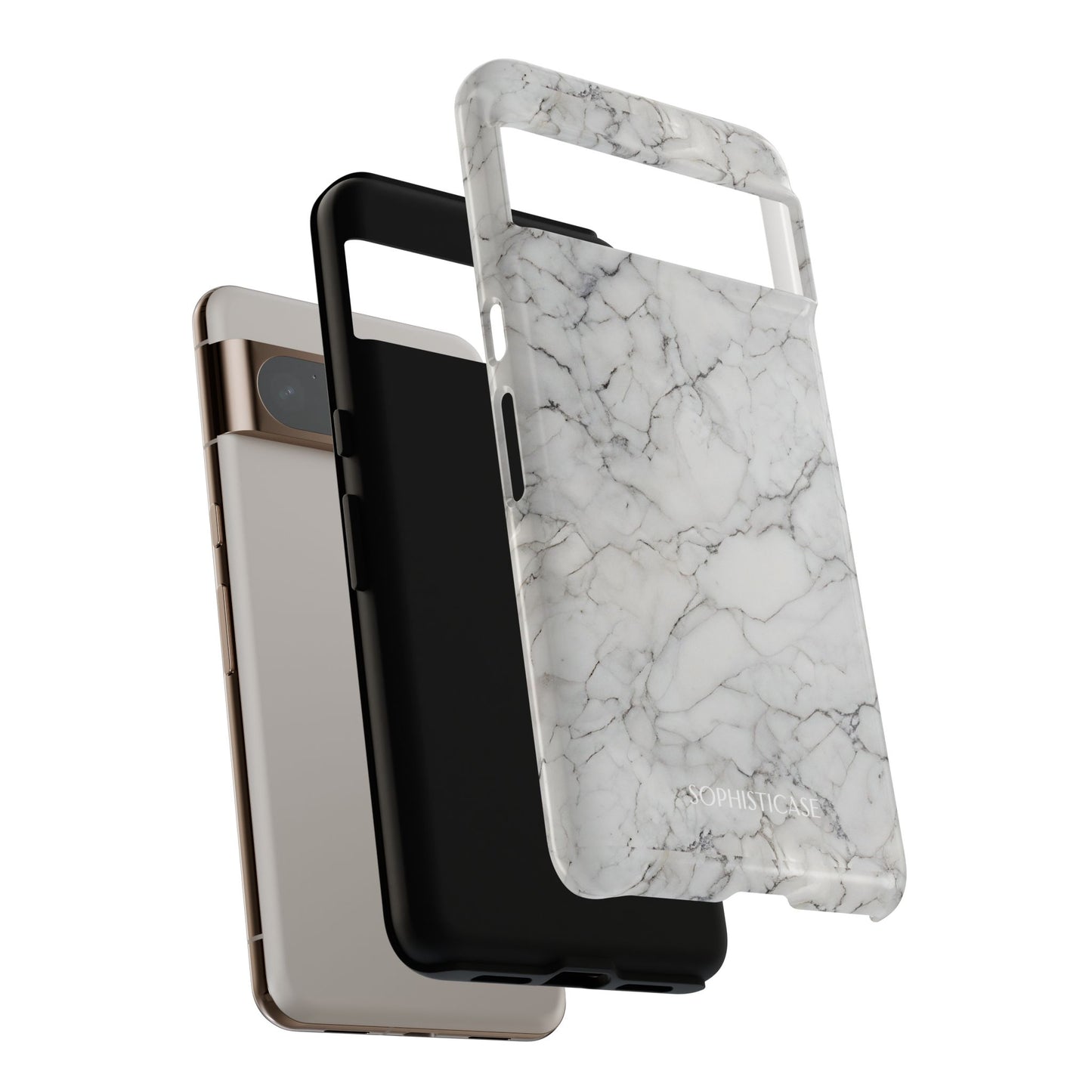 Marble Opulence in White - iPhone Case, Samsung Galaxy Case, Google Pixel Case