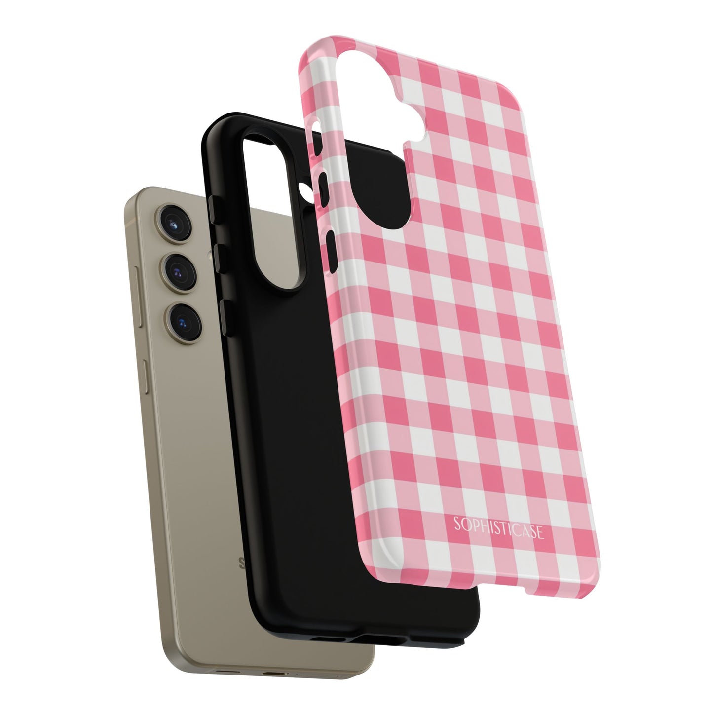 Gingham in Salmon - Tough Phone Case
