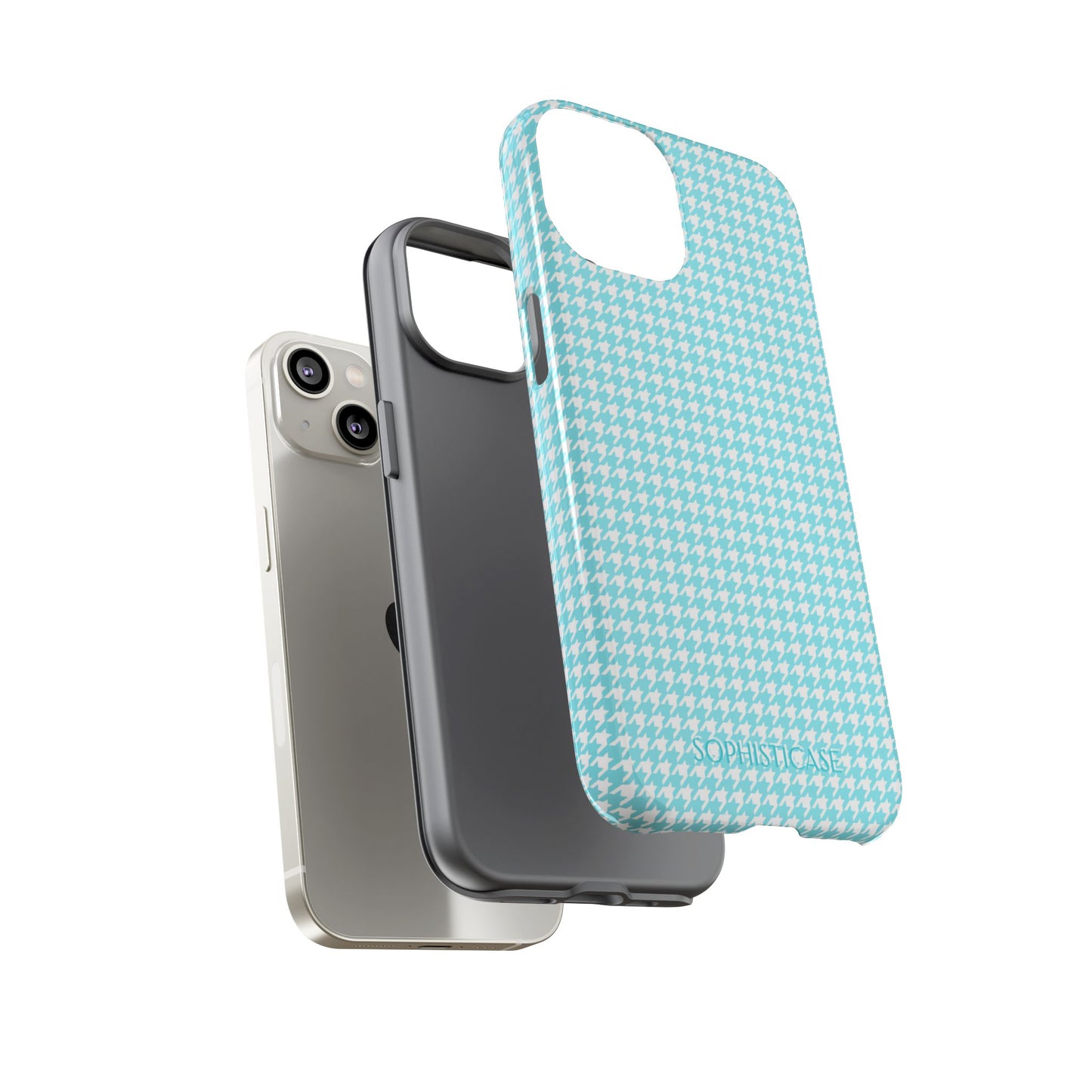 Tough Case - Houndstooth in Aqua