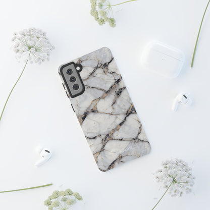 Marble Opulence in Cracked Beige - iPhone Case, Samsung Galaxy Case, Google Pixel Case