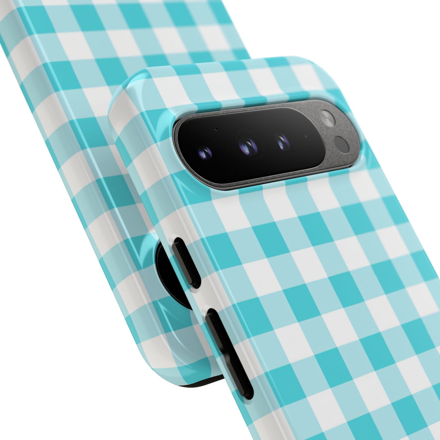 Gingham in Aqua - iPhone Case, Samsung Galaxy Case, Google Pixel Case