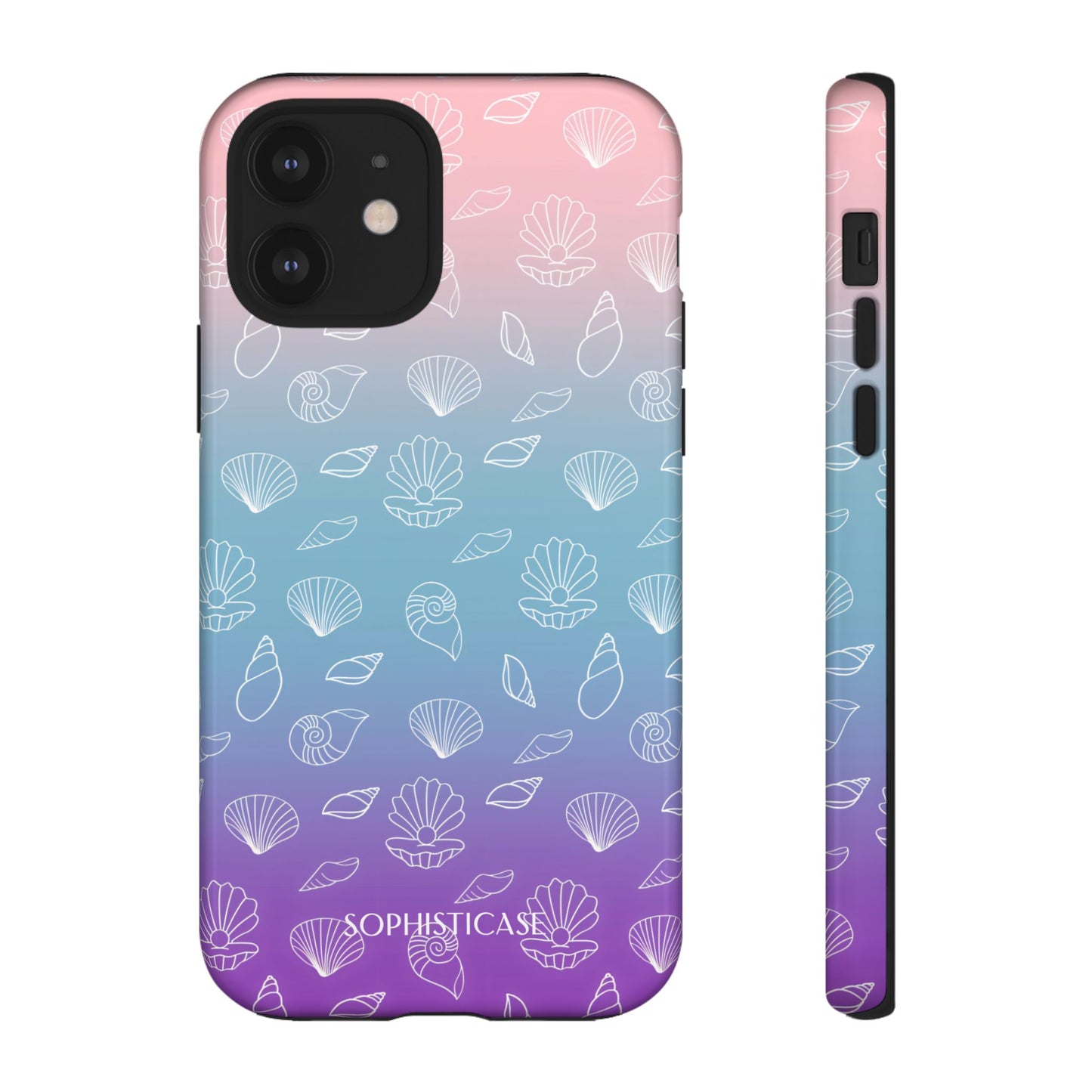 Seashell Society in Pink Blue & Purple Sunset - iPhone Case, Samsung Galaxy Case, Google Pixel Case