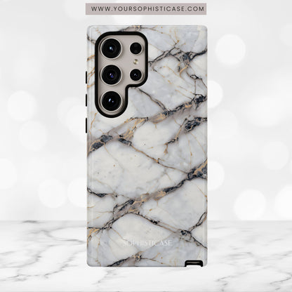 Marble Opulence in Cracked Beige - iPhone Case, Samsung Galaxy Case, Google Pixel Case