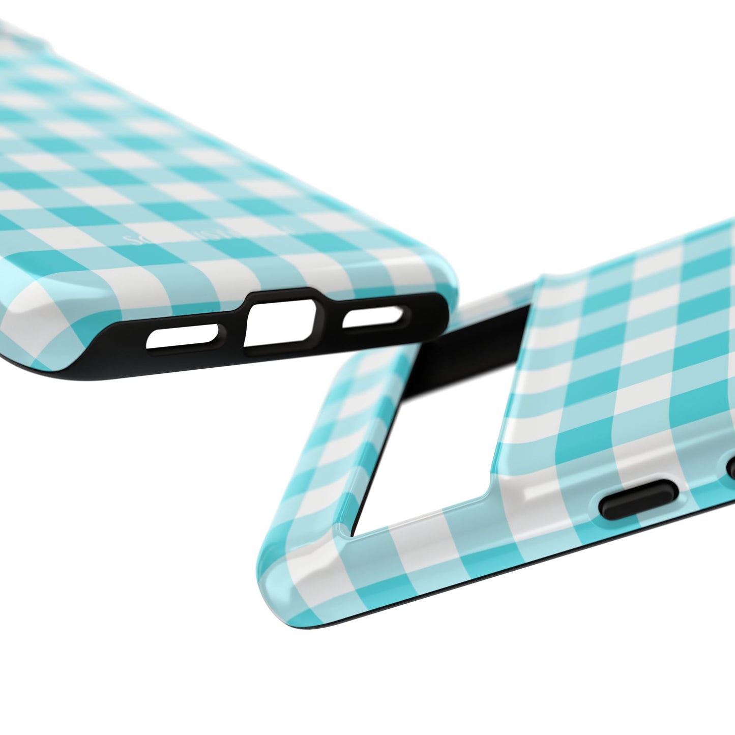 Gingham in Aqua - iPhone Case, Samsung Galaxy Case, Google Pixel Case
