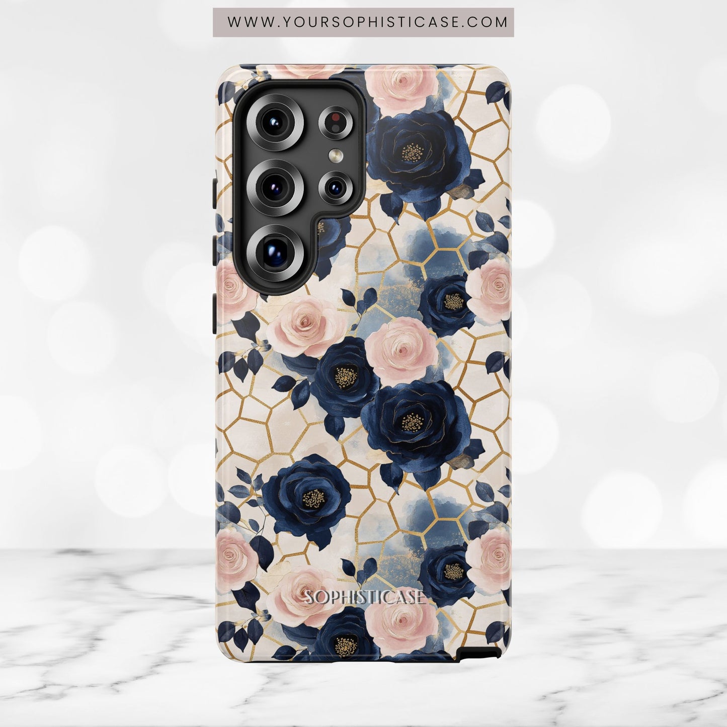 Royal Floral in Navy Hive - Tough Phone Case