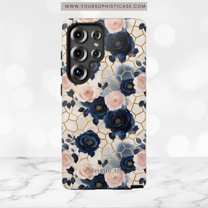 Royal Floral in Navy Hive - Tough Phone Case