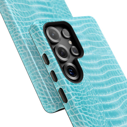 Luxe Leather in Aqua - Tough Phone Case
