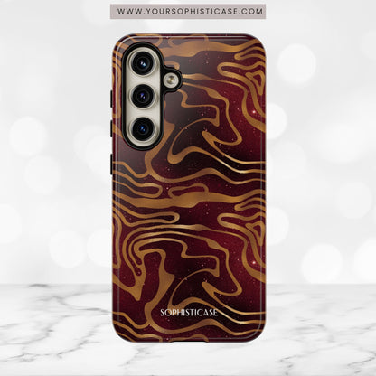 Cosmic Gold in Red - iPhone Case, Samsung Galaxy Case, Google Pixel Case