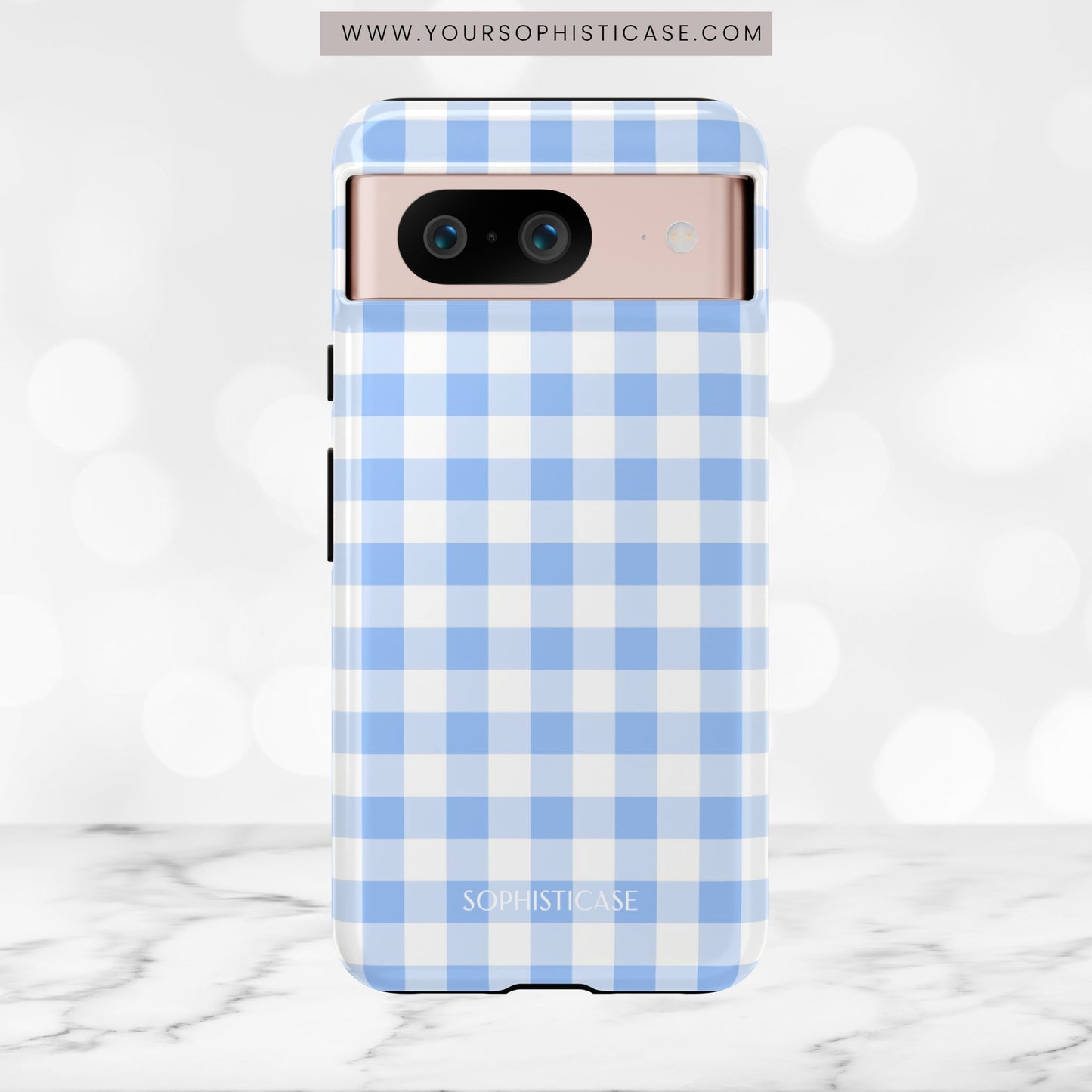 Gingham in Blue - iPhone Case, Samsung Galaxy Case, Google Pixel Case