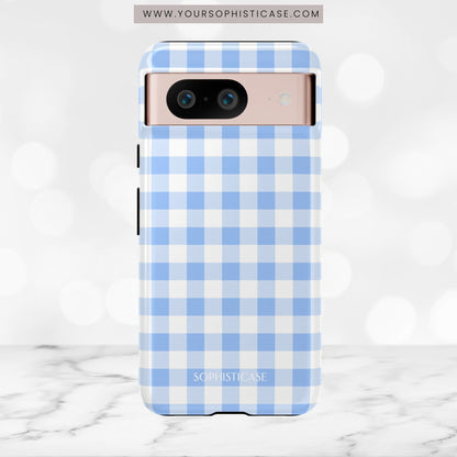 Gingham in Blue - iPhone Case, Samsung Galaxy Case, Google Pixel Case