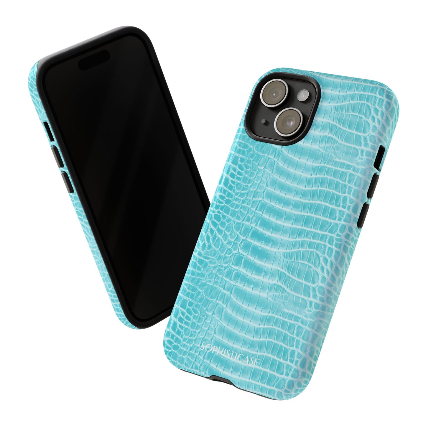 Luxe Leather in Aqua - Tough Phone Case