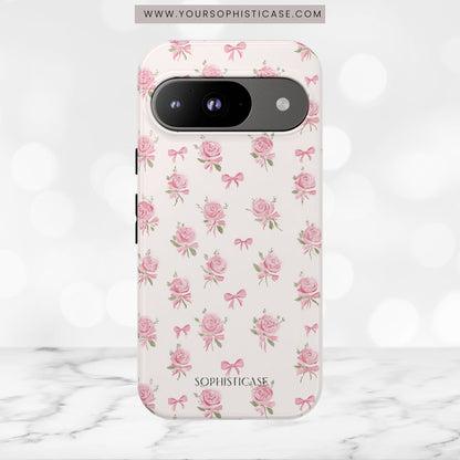 The Sweetest Thing in Coquette Roses and Bows - iPhone Case, Samsung Galaxy Case, Google Pixel Case