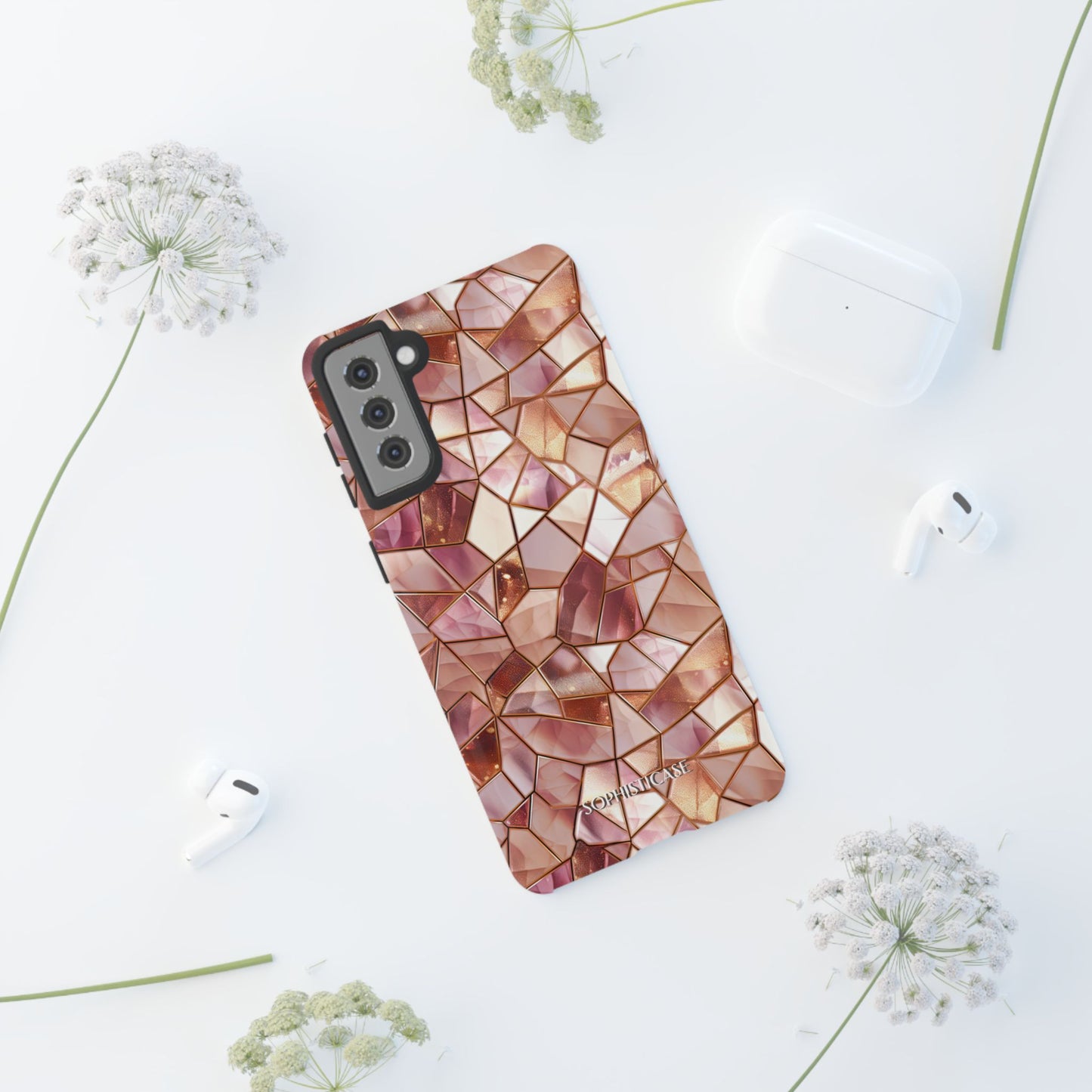Rose' Runway in Champagne Mosaic - Tough Phone Case