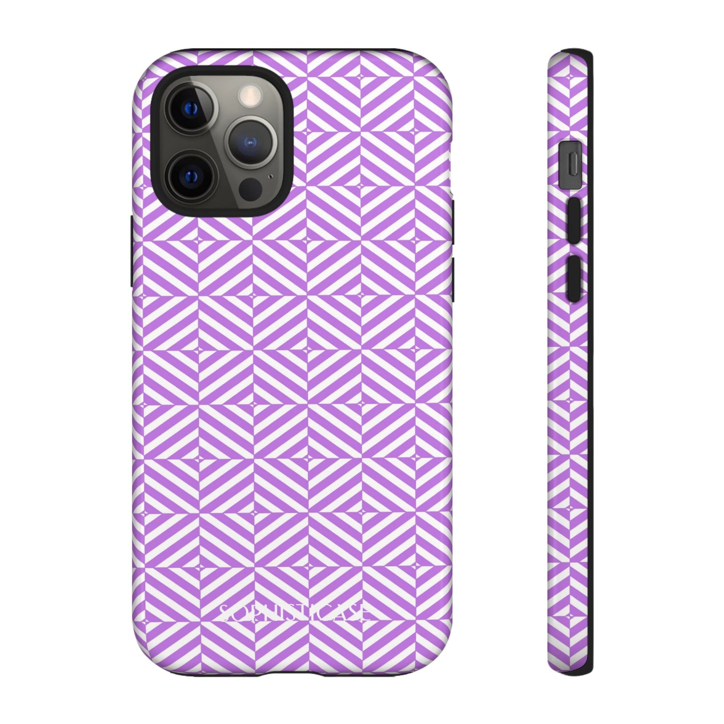 Illusions in Purple - Dual Layer Shockproof Phone Case for iPhone, Google Pixel and Samsung Galaxy