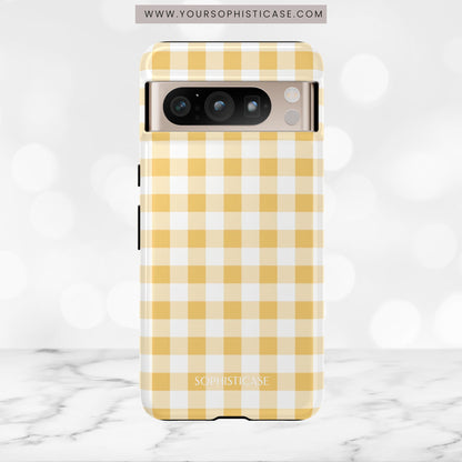 Gingham in Yellow - iPhone Case, Samsung Galaxy Case, Google Pixel Case