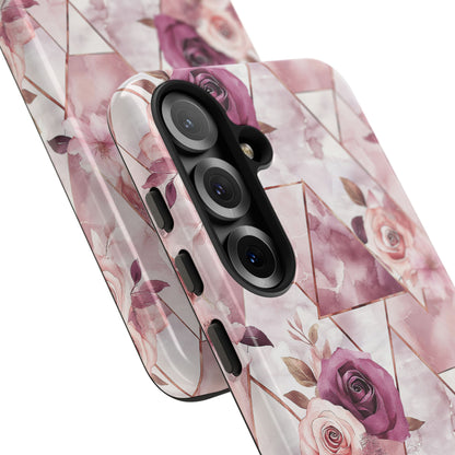 Royal Floral in Plum Chevron - Tough Phone Case