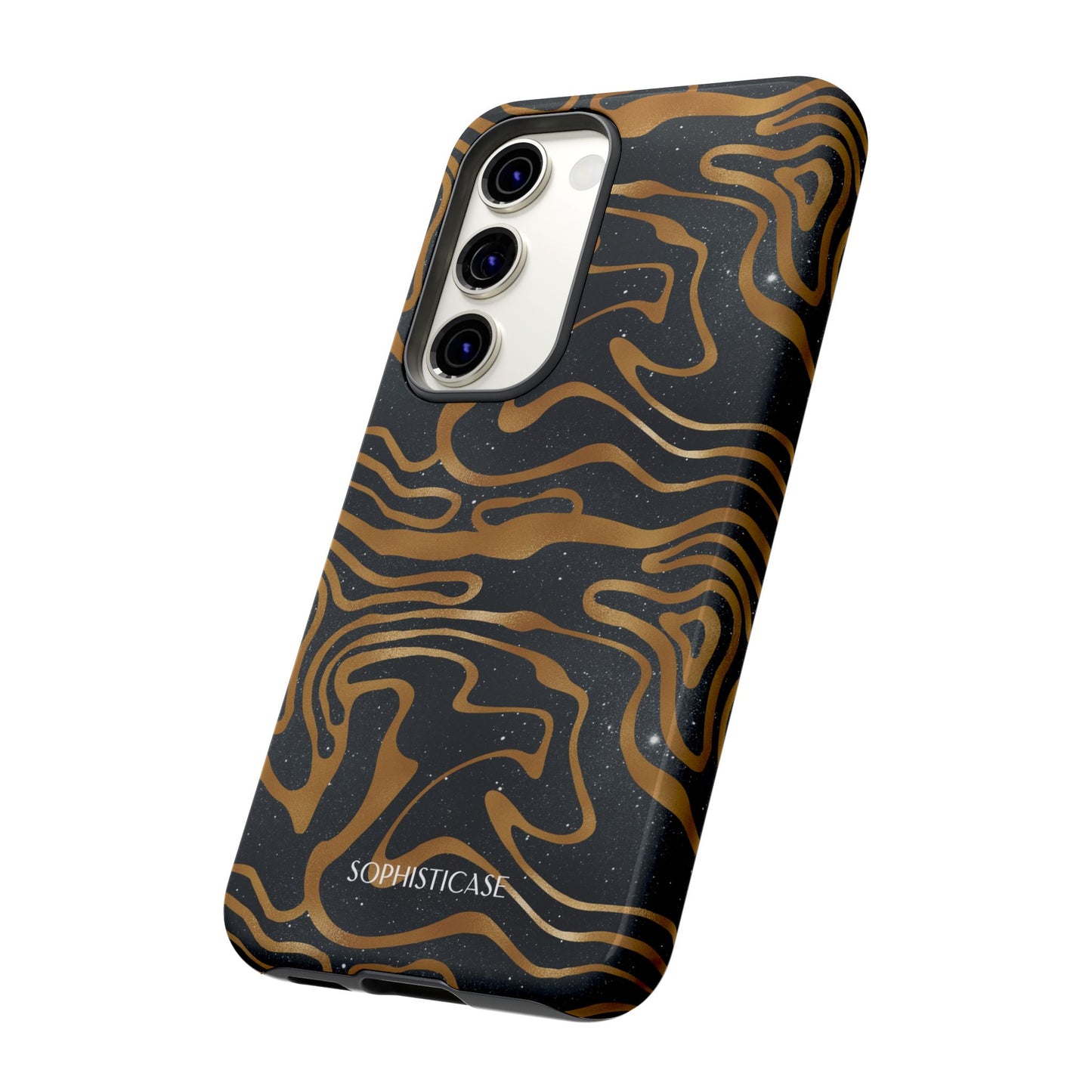 Cosmic Gold in Black - iPhone Case, Samsung Galaxy Case, Google Pixel Case