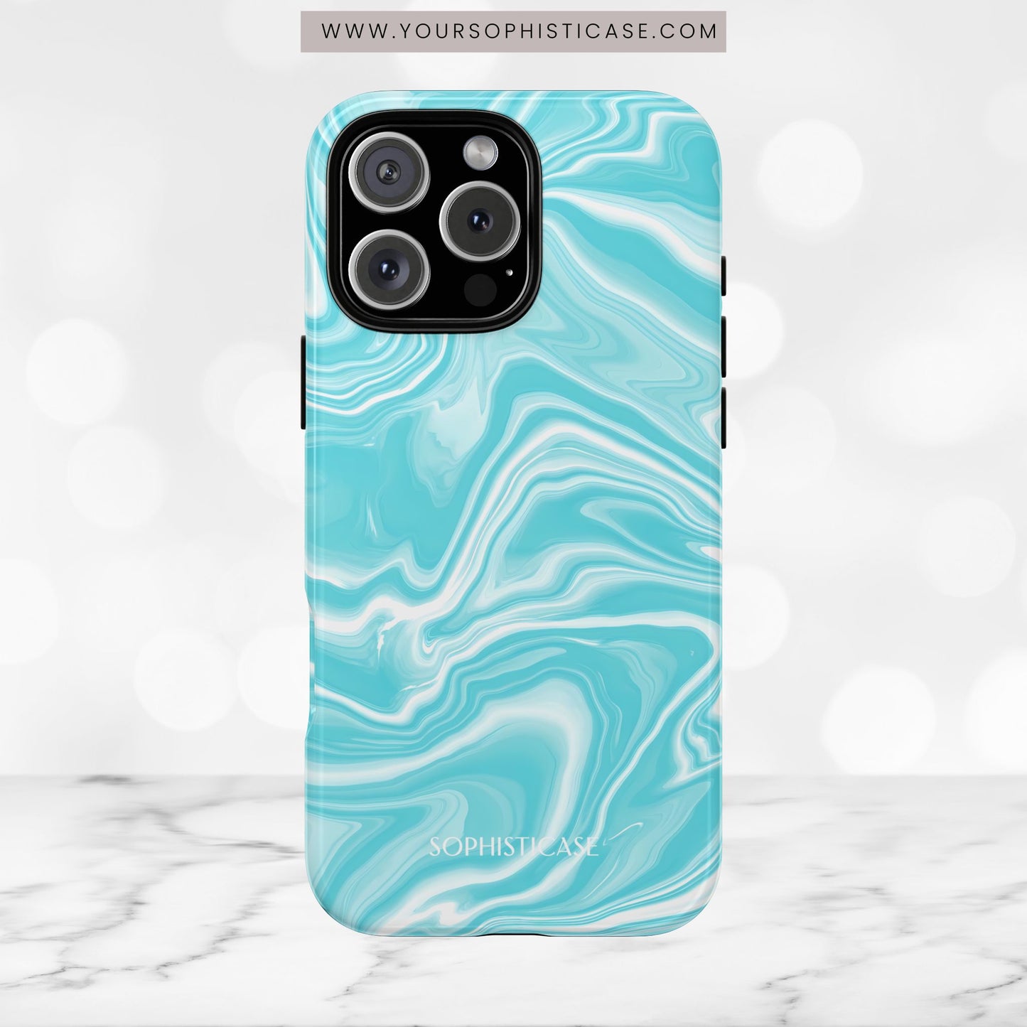 Liquid Dreams in Aqua - Tough Phone Case