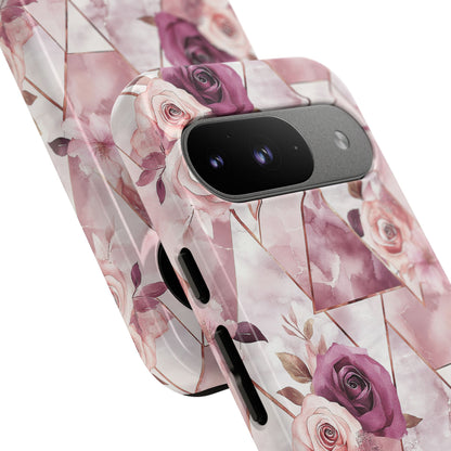 Royal Floral in Plum Chevron - Tough Phone Case