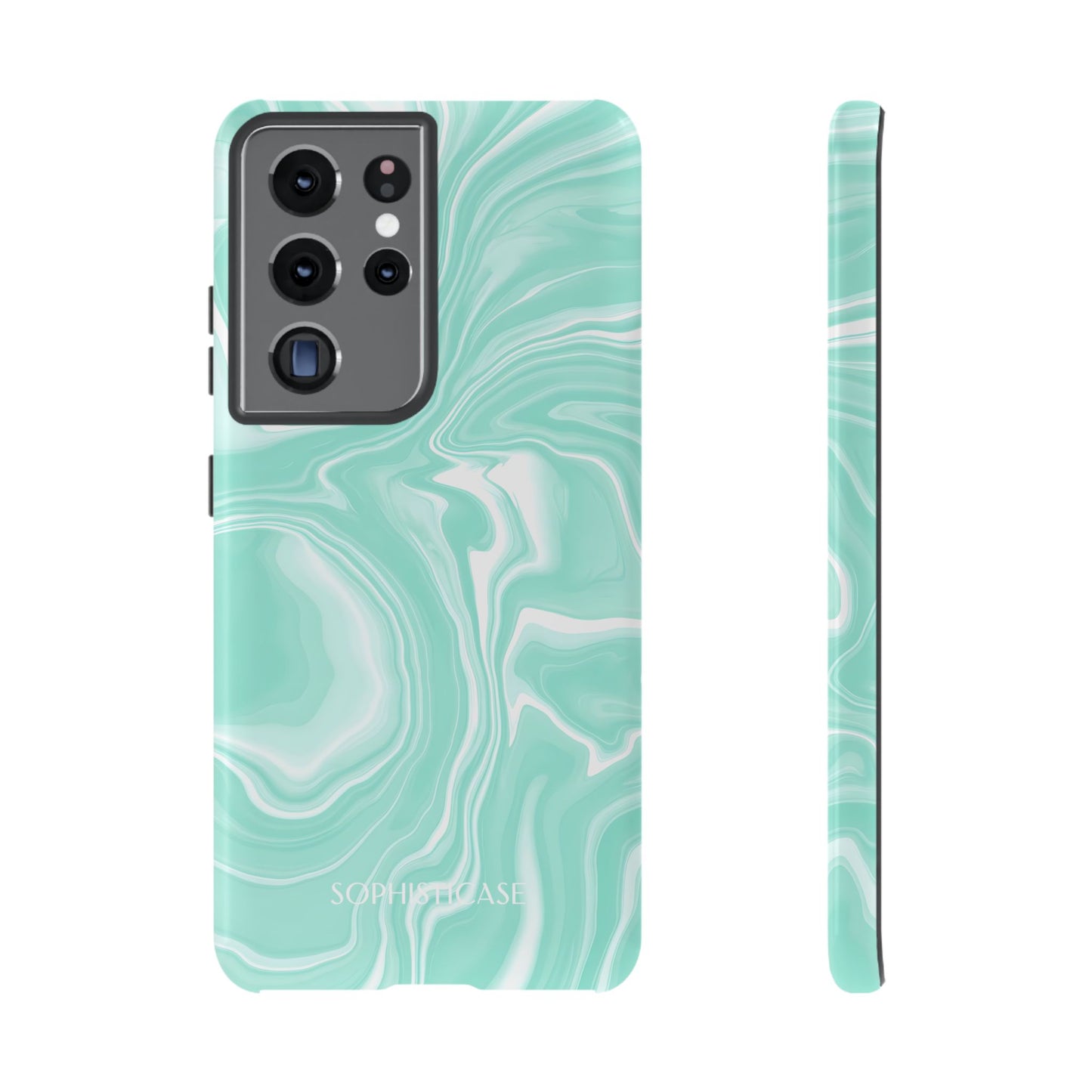 Liquid Dreams in Green - Drop Proof Phone Case for Samsung Galaxy