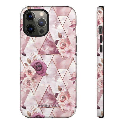 Royal Floral in Plum Chevron - Tough Phone Case